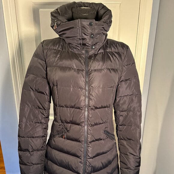 Moncler Flammette High Neck Puffer Coat, Logo Patch, Size 3, BLACK - Picture 1 of 15